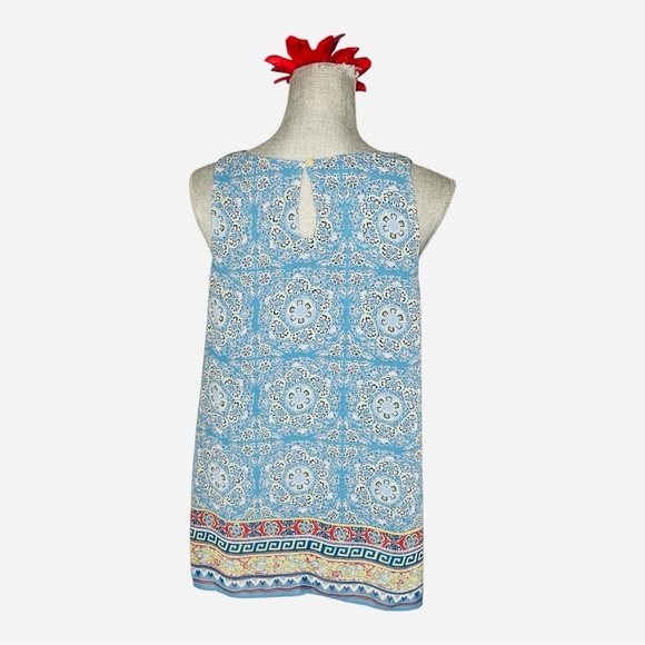 Max Studio Blue Floral Sleeveless Top size M - Picture 3 of 9